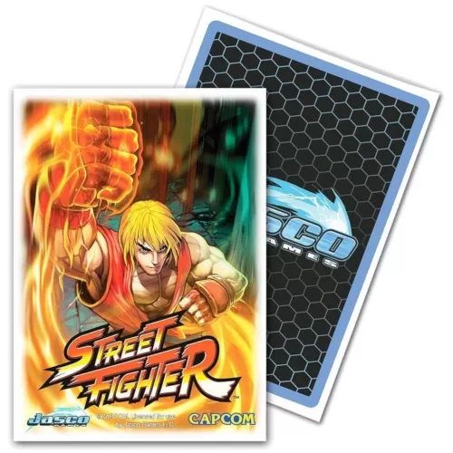 Protetor de Cartas 66mm x 91mm (Padrão) Arte Ken Street Fighter c/ 100 - Dragon Shield