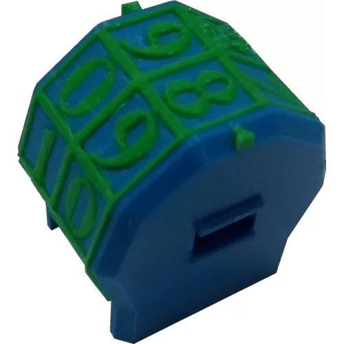 Marcador de Vida rotacionável 2 dígitos - Azul com Números Verdes