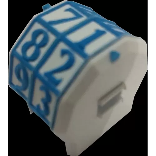 Marcador de Vida rotacionável 2 dígitos - Branco com Números Azuis