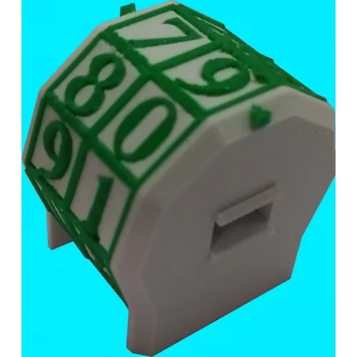 Marcador de Vida rotacionável 2 dígitos - Branco com Números Verdes