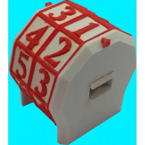 Marcador de Vida rotacionável 2 dígitos - Branco com Números Vermelhos